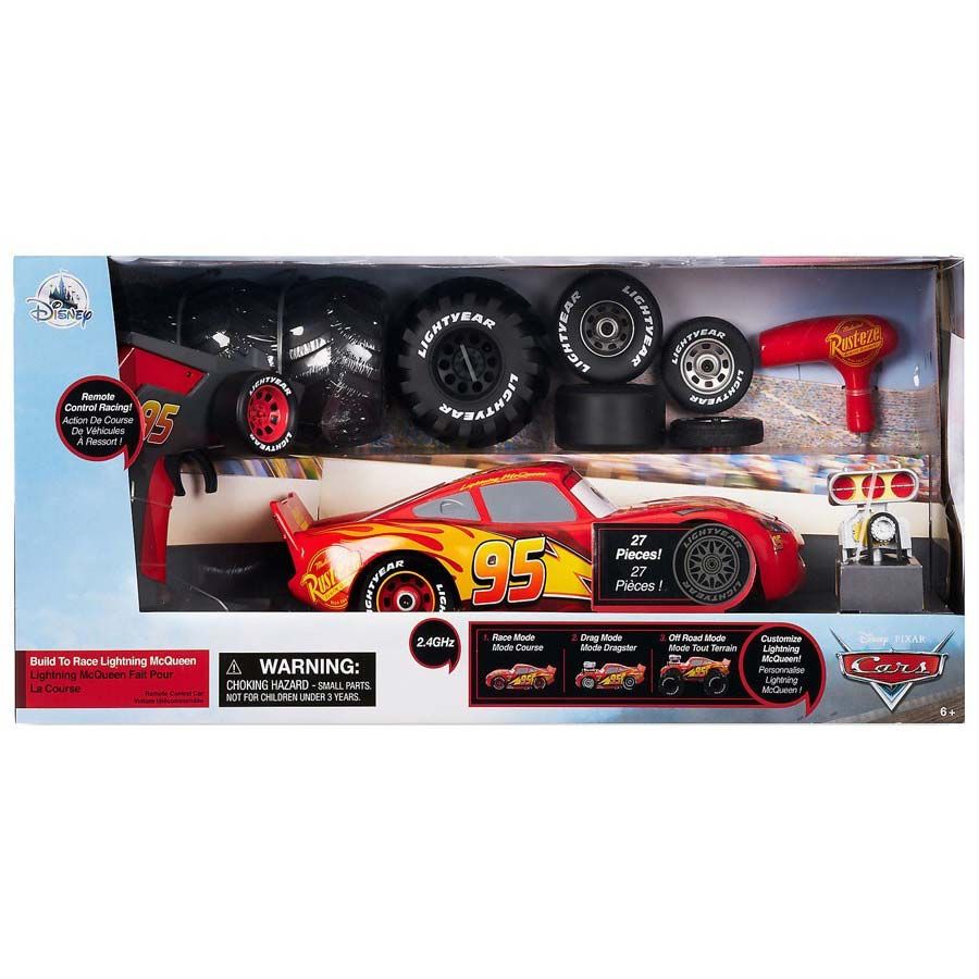 disney store lightning mcqueen build to race remote control car